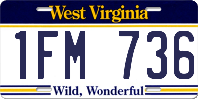 WV license plate 1FM736