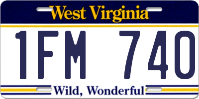 WV license plate 1FM740