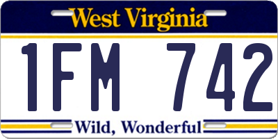 WV license plate 1FM742