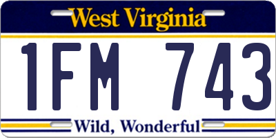 WV license plate 1FM743