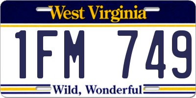 WV license plate 1FM749