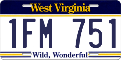 WV license plate 1FM751