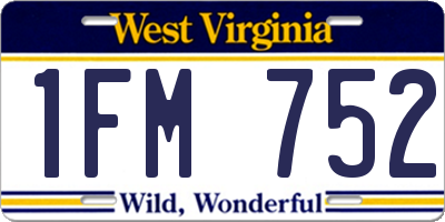 WV license plate 1FM752