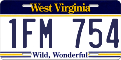 WV license plate 1FM754