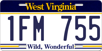 WV license plate 1FM755