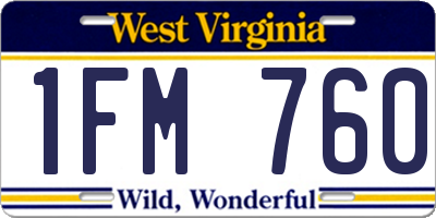 WV license plate 1FM760