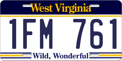WV license plate 1FM761
