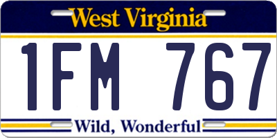 WV license plate 1FM767