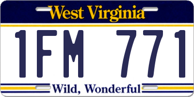 WV license plate 1FM771