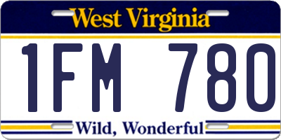 WV license plate 1FM780