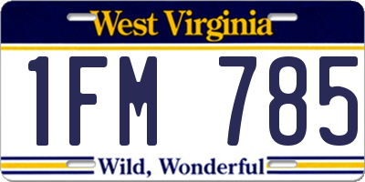 WV license plate 1FM785