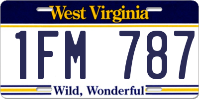WV license plate 1FM787