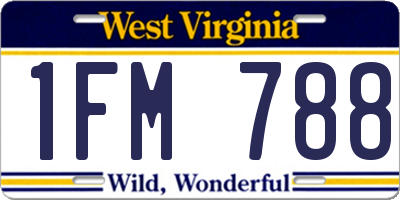 WV license plate 1FM788