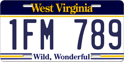 WV license plate 1FM789