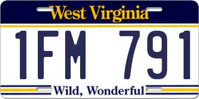 WV license plate 1FM791