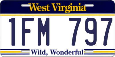 WV license plate 1FM797