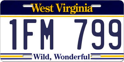WV license plate 1FM799