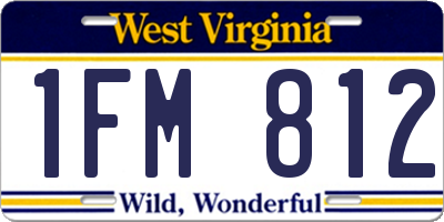 WV license plate 1FM812
