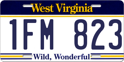 WV license plate 1FM823