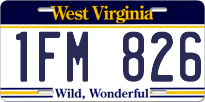 WV license plate 1FM826