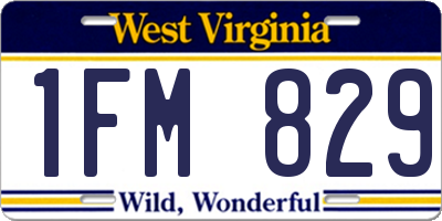 WV license plate 1FM829