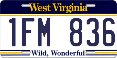 WV license plate 1FM836
