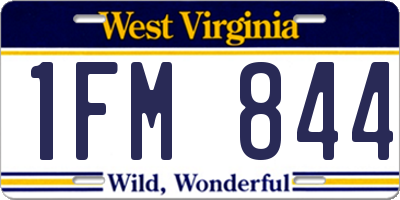 WV license plate 1FM844