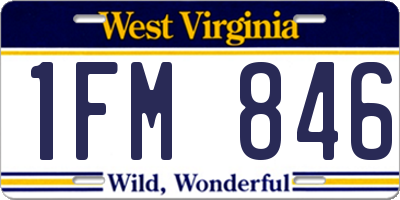 WV license plate 1FM846
