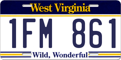 WV license plate 1FM861