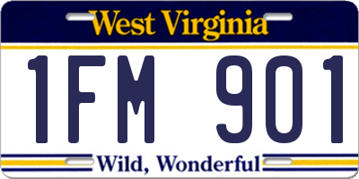WV license plate 1FM901