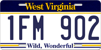 WV license plate 1FM902