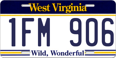 WV license plate 1FM906