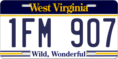 WV license plate 1FM907