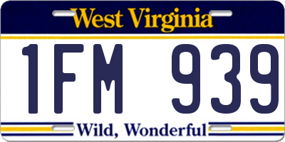 WV license plate 1FM939