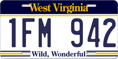 WV license plate 1FM942