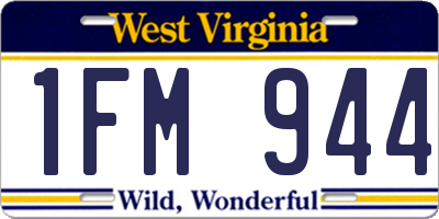WV license plate 1FM944