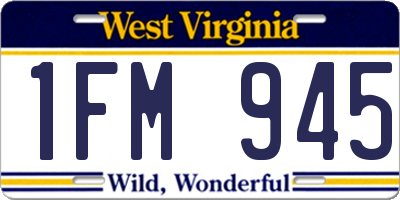 WV license plate 1FM945