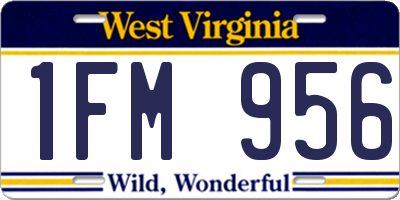 WV license plate 1FM956