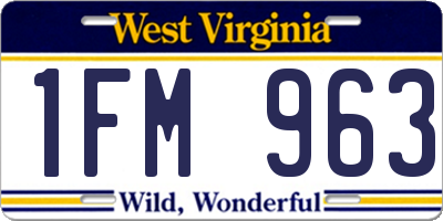 WV license plate 1FM963