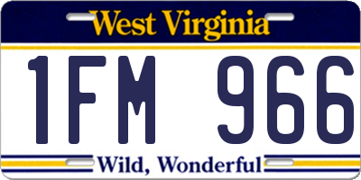 WV license plate 1FM966