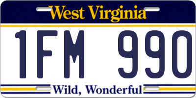 WV license plate 1FM990