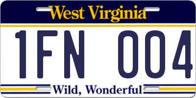 WV license plate 1FN004