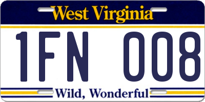WV license plate 1FN008