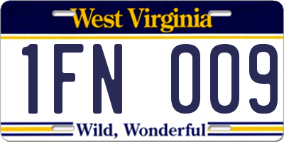 WV license plate 1FN009