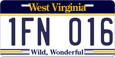 WV license plate 1FN016