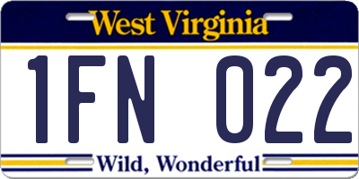 WV license plate 1FN022