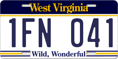 WV license plate 1FN041
