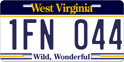 WV license plate 1FN044