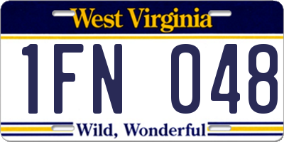WV license plate 1FN048