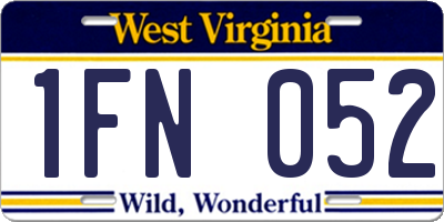 WV license plate 1FN052
